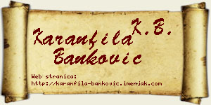 Karanfila Banković vizit kartica